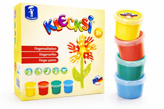 KLECKSI Fingermalfarben ab 2 Jahren – cremig, auswaschbar, Made in Germany